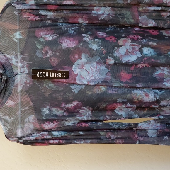 DOLLS, KILL CURRENT MOOD 1X SHEER MESH FLORAL. MINI DRESS - Picture 3 of 13